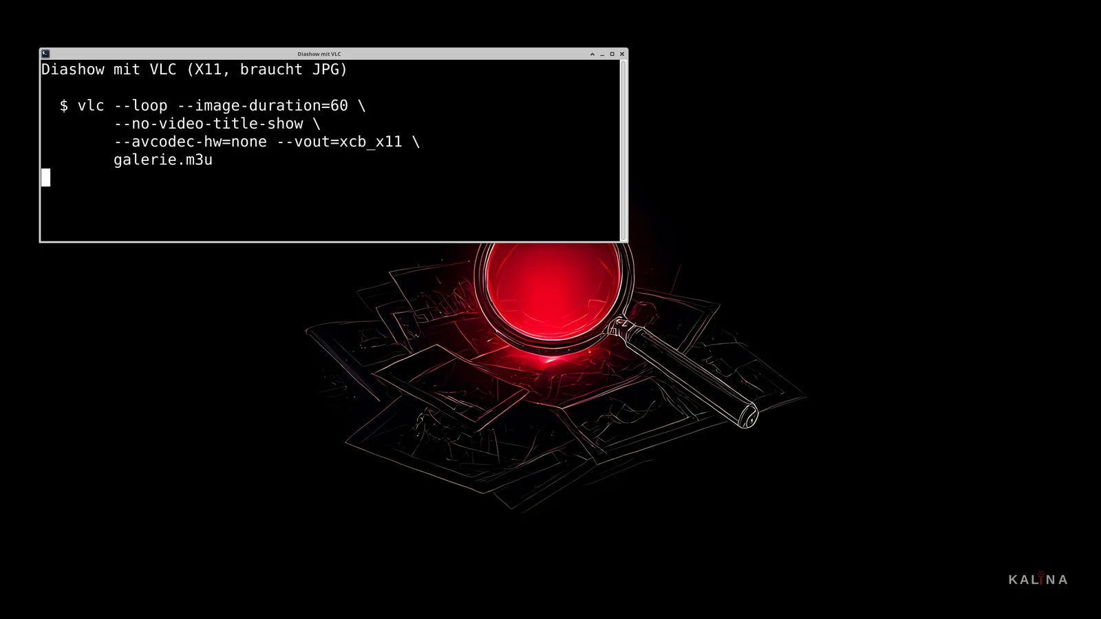 Bildfolge mit VLC im Vollbild